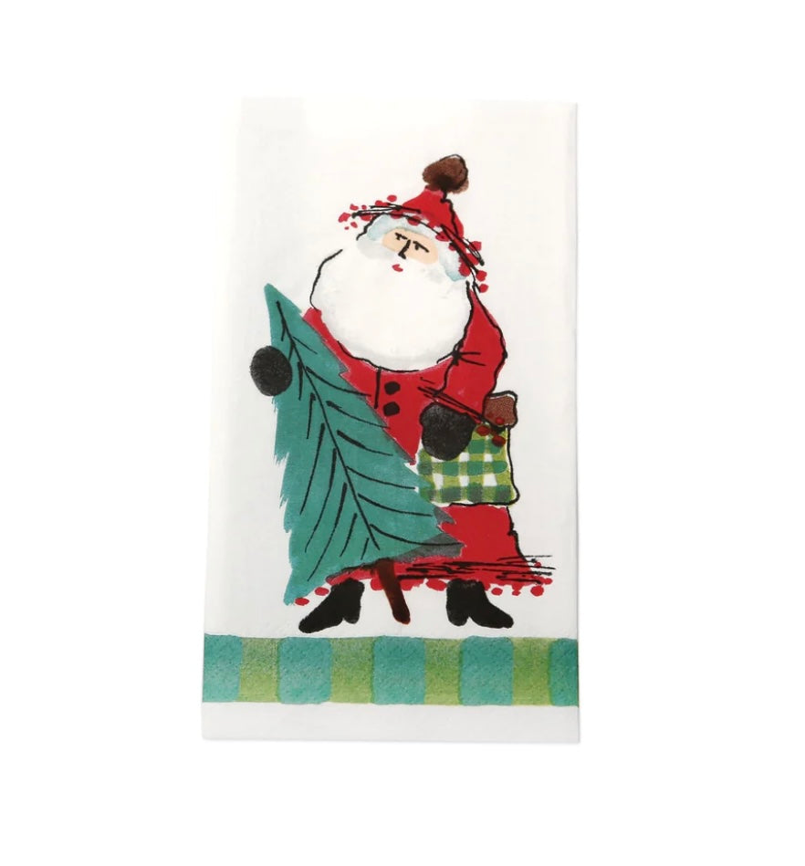 Vietri Old St Nick Guest Towel Green