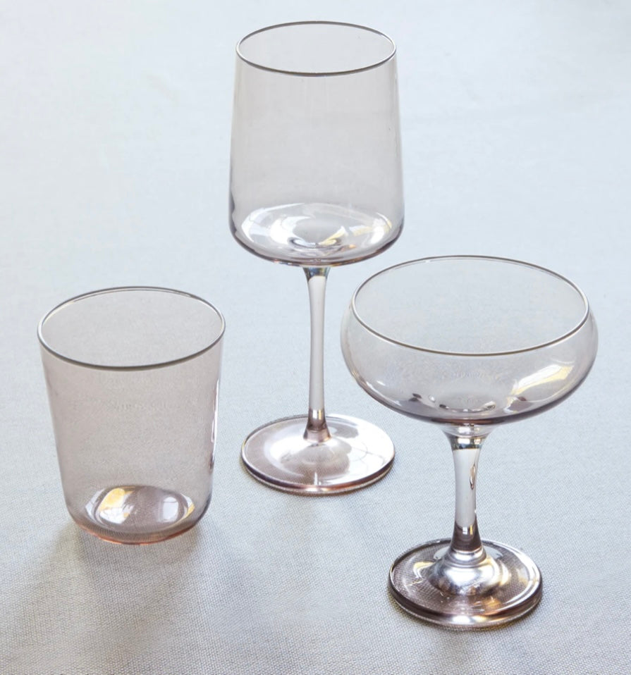 Mariposa White Rim Wine Glass