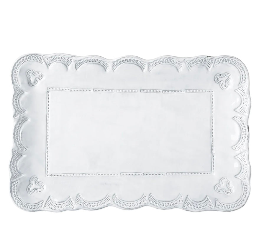 Vietri Incanto Lace Small Rectangular Platter