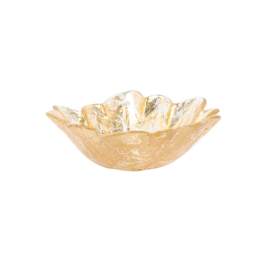 Vietri Moon Glass Gold Leaf Bowl