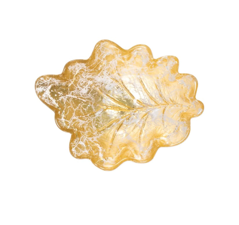 Vietri Moon Glass Gold Leaf Bowl