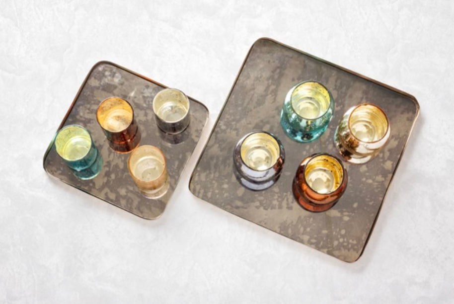 Antiqued Glass Tray SMALL