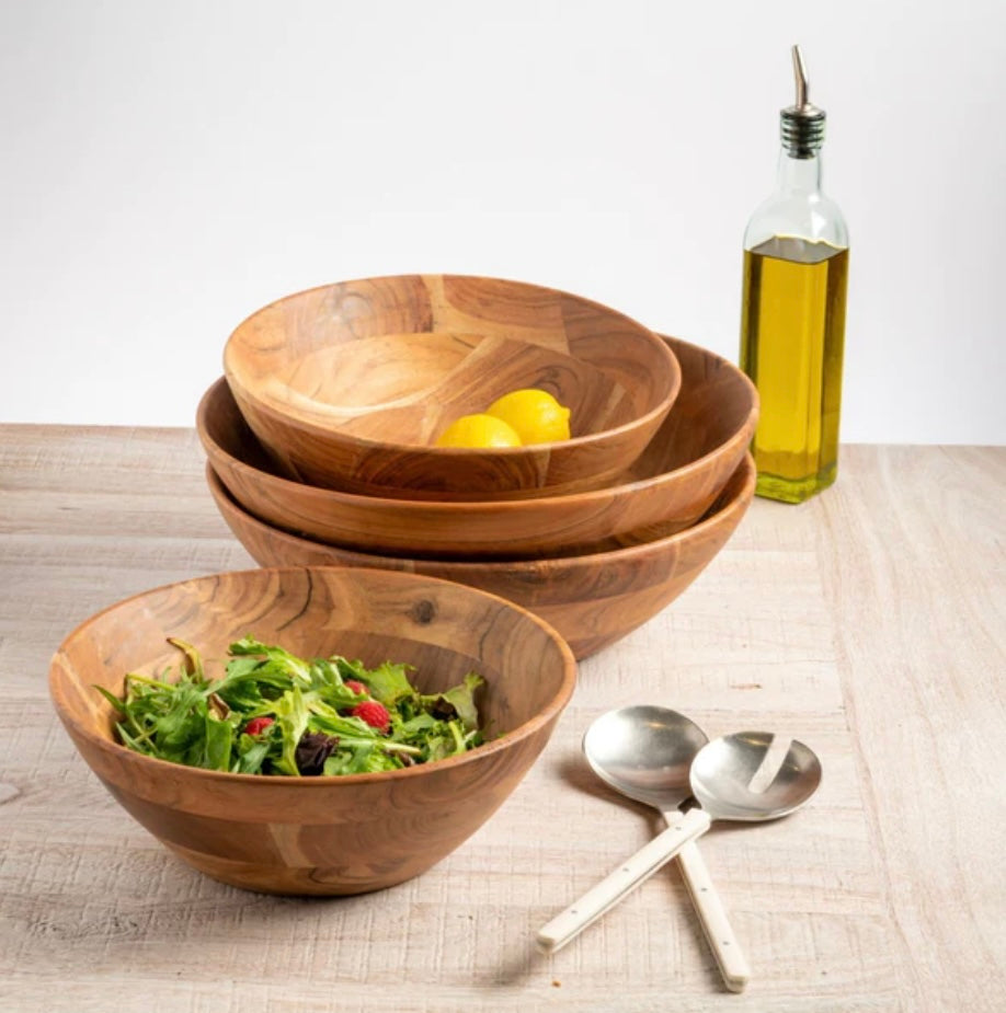 Natural Wood Salad Bowl Small