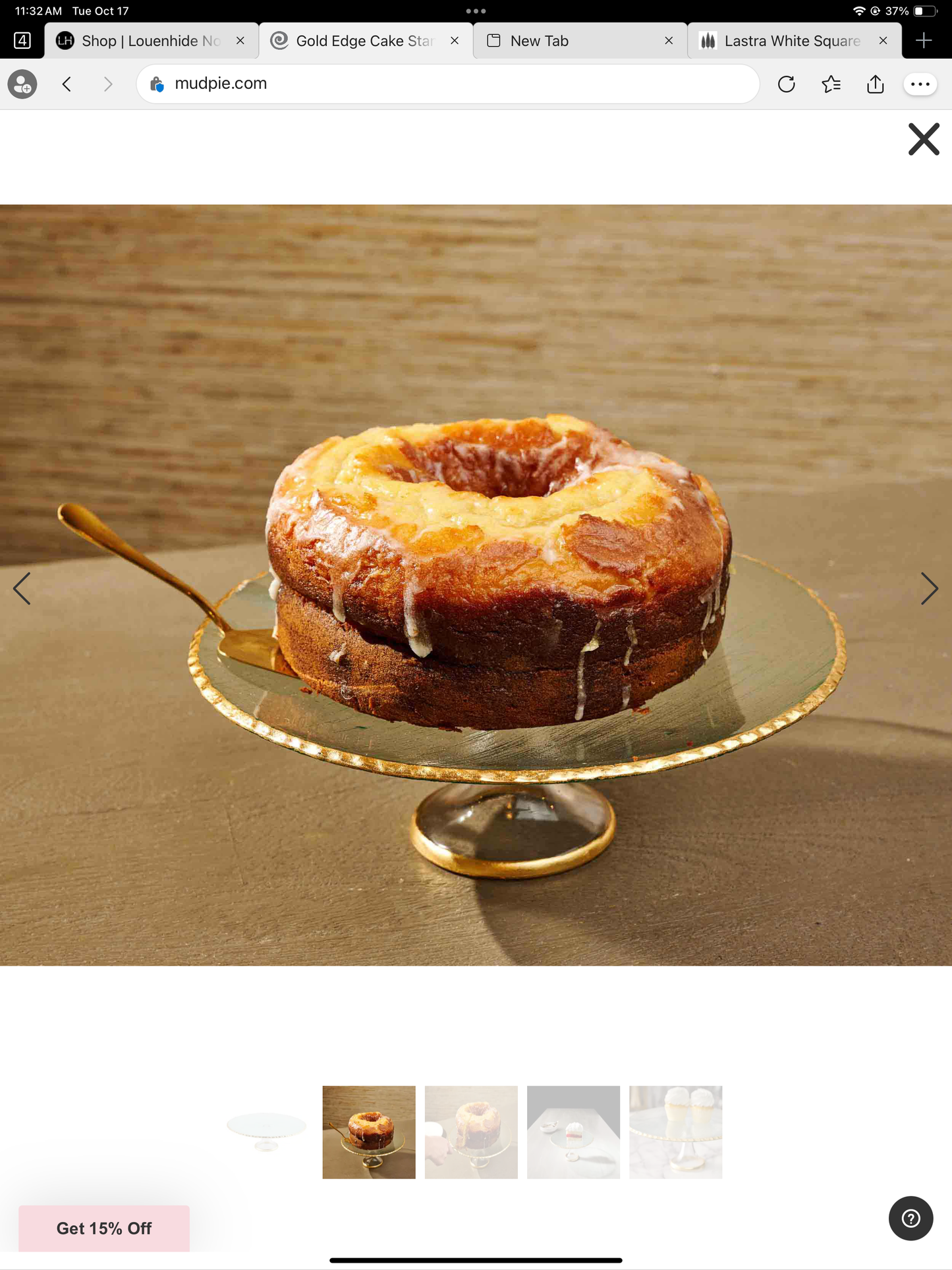 Gold Edged Glass Cake Stand