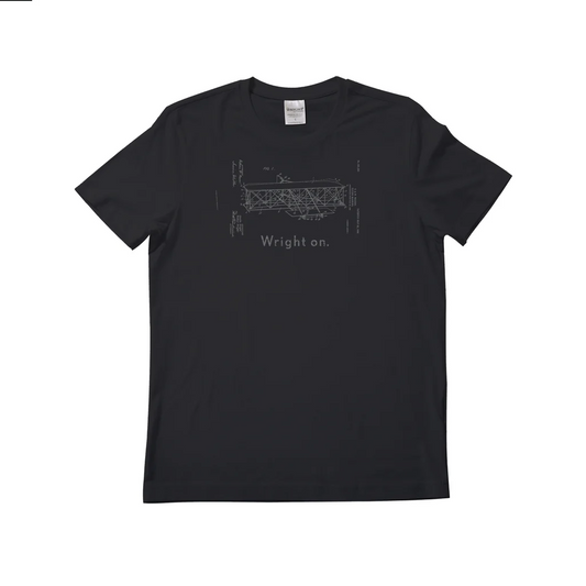 Wright Brothers Wright On Black T-shirt