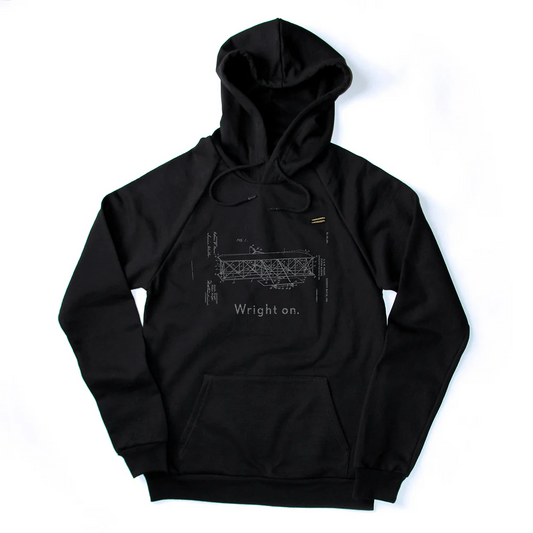 Wright Brothers Wright On Black Hoodie Sweatshirt