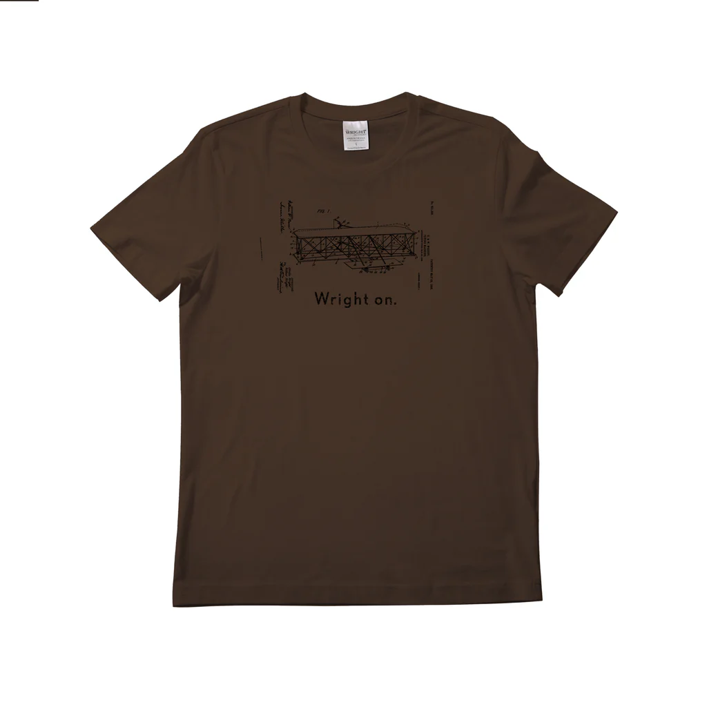 Wright Brothers Wright On Bark Brown Organic T-shirt