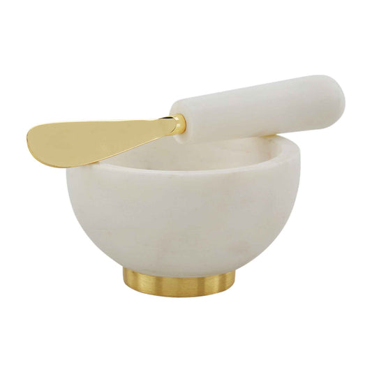 Mudpie White Marble Dip Bowl Set