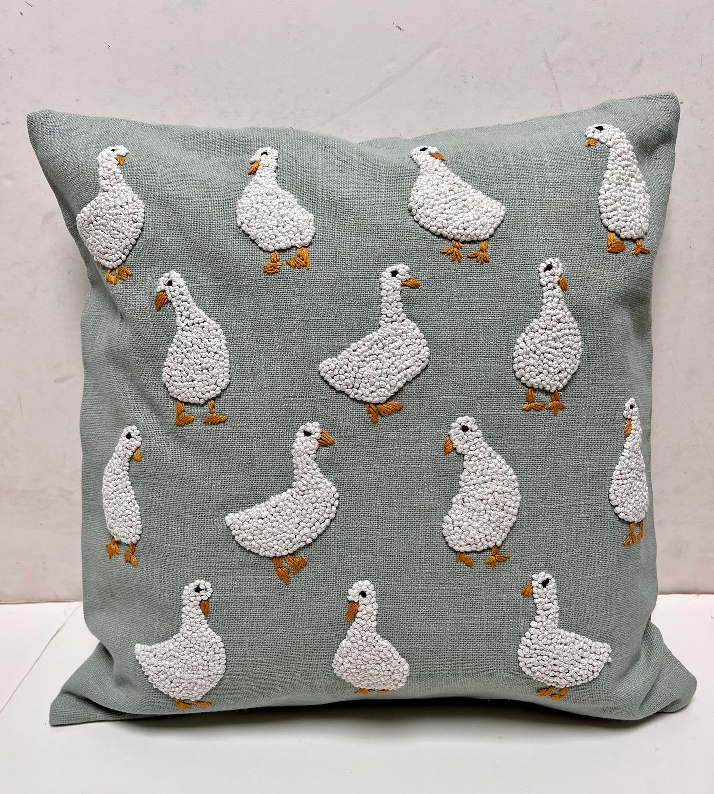 Embroidery French Knot Geese Pillow