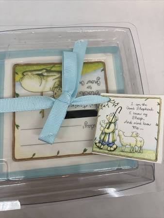 Keepsake Christening Block Blue