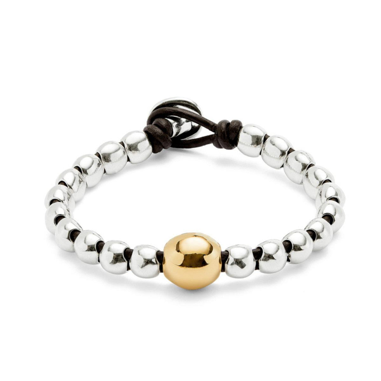 UNO de50 Ser Intrepida Gold Bead Bracelet