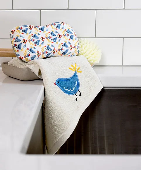 SCRUBSY  Dishcloth and Scrubber Blue Bird