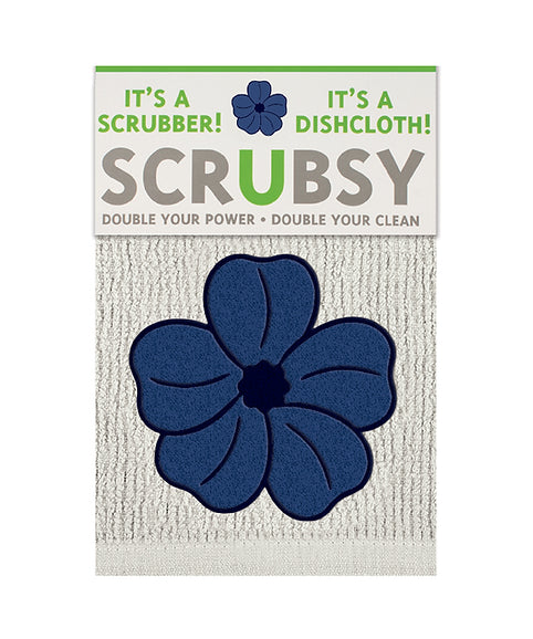 SCRUBSY Dishcloth and Scrubber Blue Floral