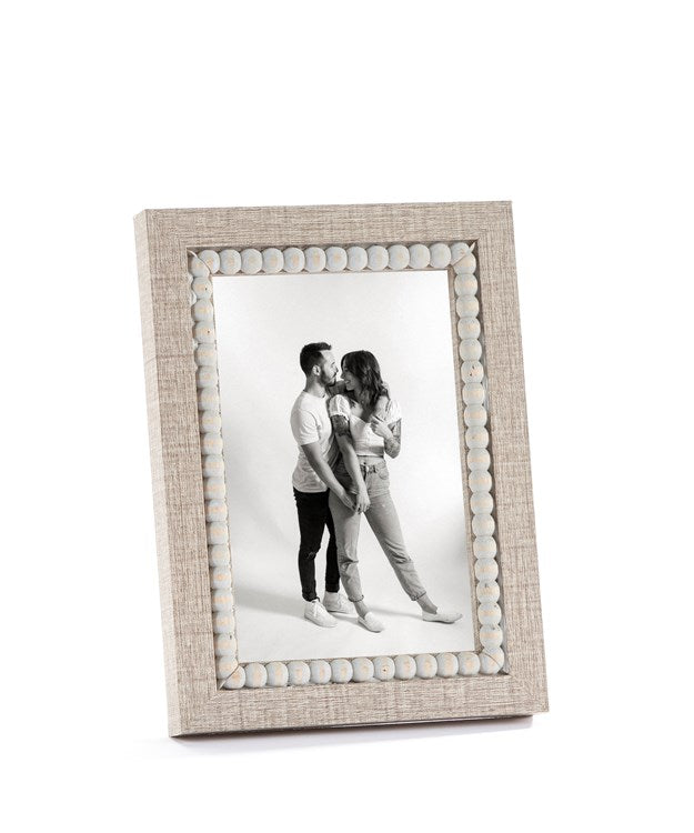 Maison Brown Photo Frame w/Beaded Accent, 4x6