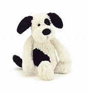 Jellycat  Bashful Puppy Black and Cream Medium