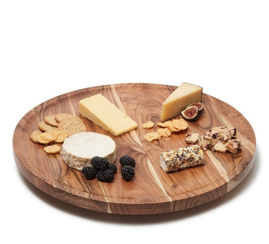 Charcuterie Rotating Lazy Susan with Hand-Etched Border