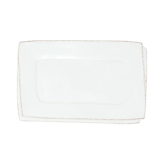 Vietri Lastra White Small Rectangular Tray