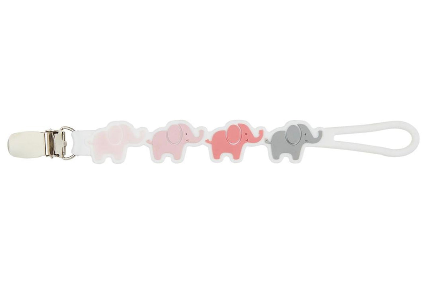 Pacifier Strap Pink Elephant Silicone