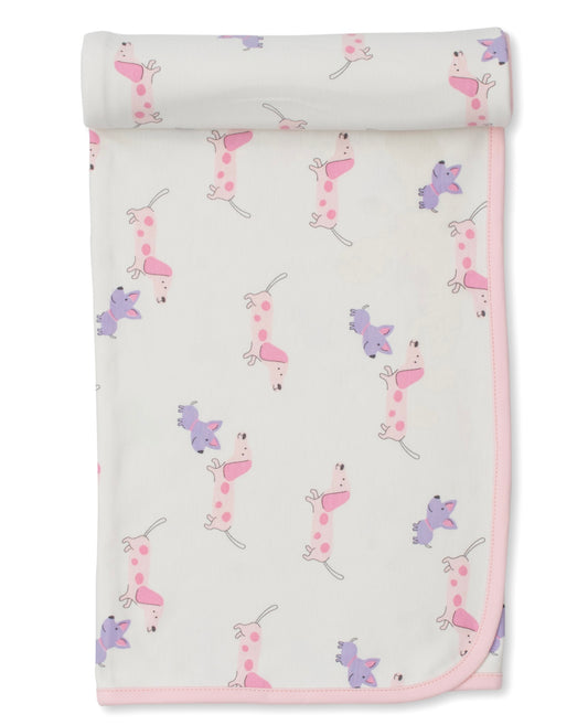 Kissy Kissy Puppy Fun Blanket Pink