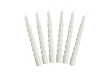 White Twisted Taper Candles Set of 6