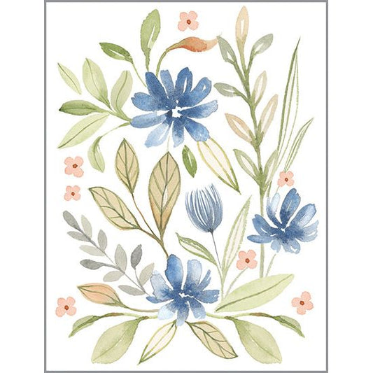 Gina B. Blank Note Cards - Blue Flowers