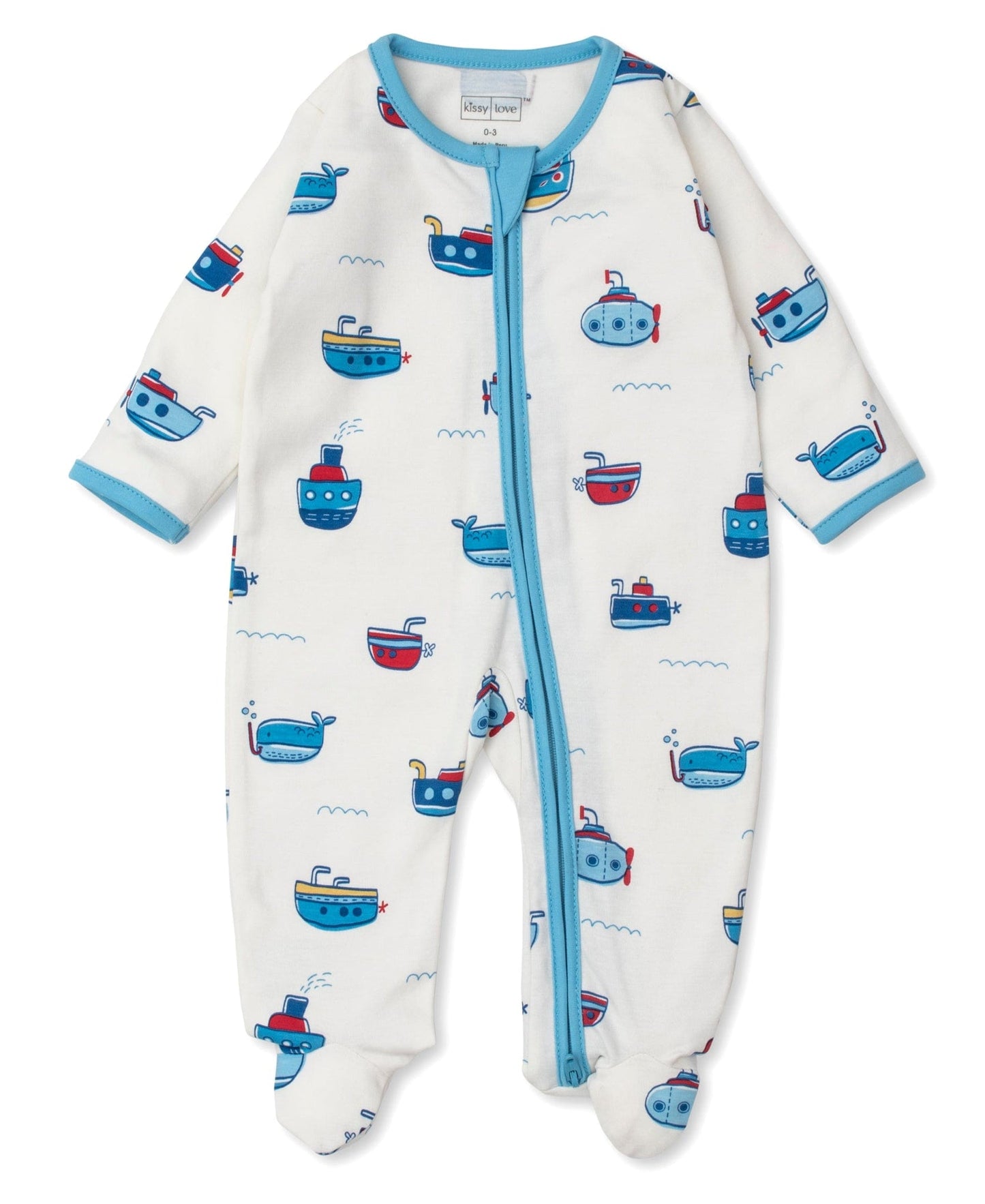 Kissy Kissy Ocean Traffic Footie 3-6m