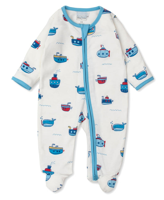 Kissy Kissy Ocean Traffic Footie 3-6m