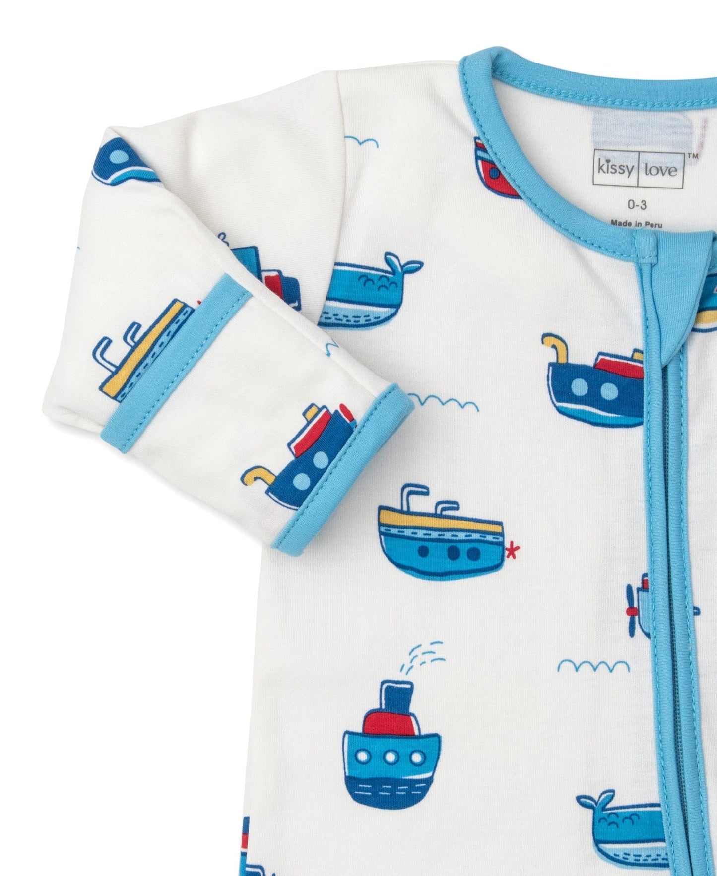 Kissy Kissy Ocean Traffic Footie 0-3m