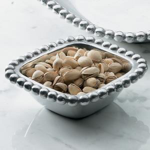 Small Aluminum Square Beaded Bowl