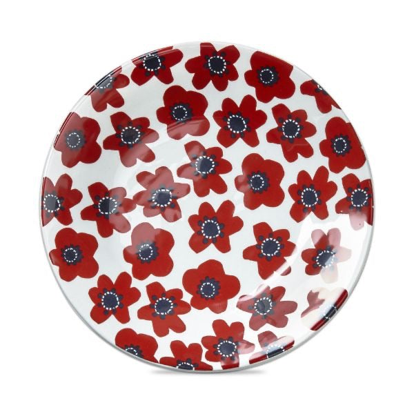 Appetizer Plate Happy Flower Red Multi