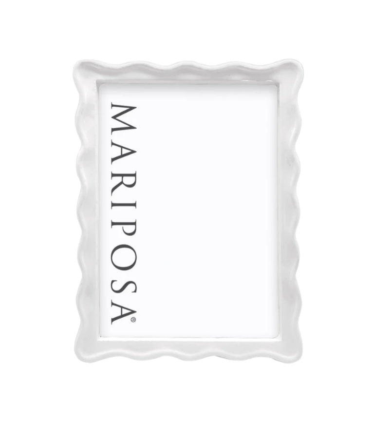 Mariposa White Wavy 5x7 Frame