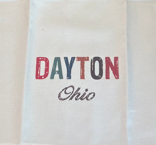 Dayton Ohio Painted Letters Towel