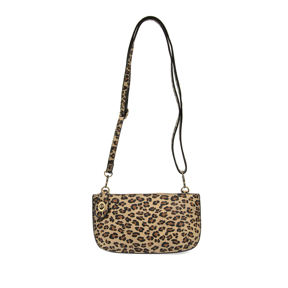 Joy Susan Natural Leopard Print Crossbody Wristlet Clutch