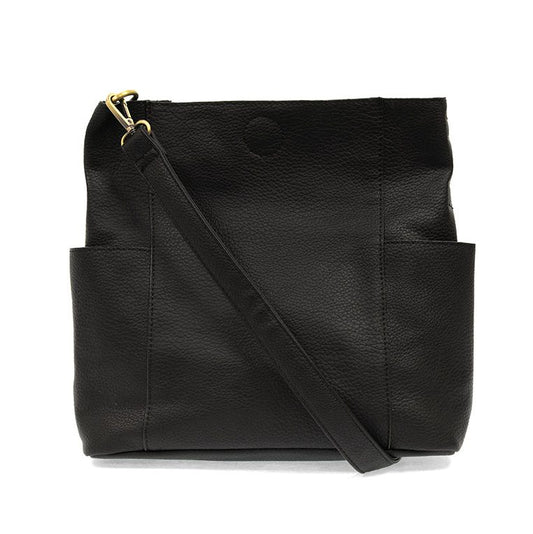 Joy Susan Kayleigh Side-Pocket Bucket Bag Black