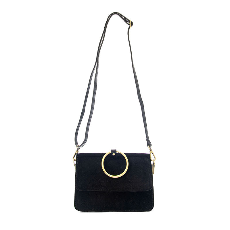 Joy Susan Aria Black Velvet Ring Bag