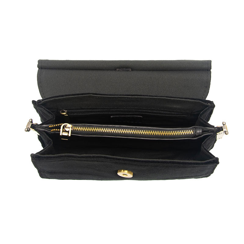 Joy Susan Aria Black Velvet Ring Bag