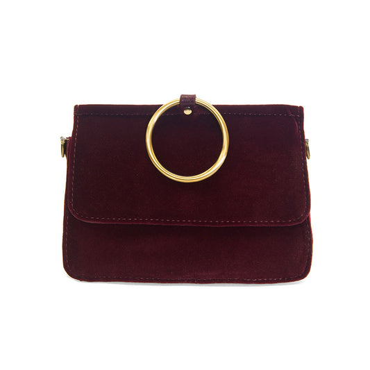 Joy Susan Aria Velvet Ring Bag Burgundy