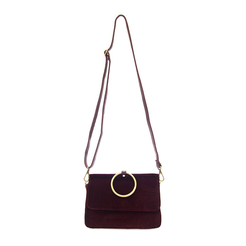 Joy Susan Aria Velvet Ring Bag Burgundy