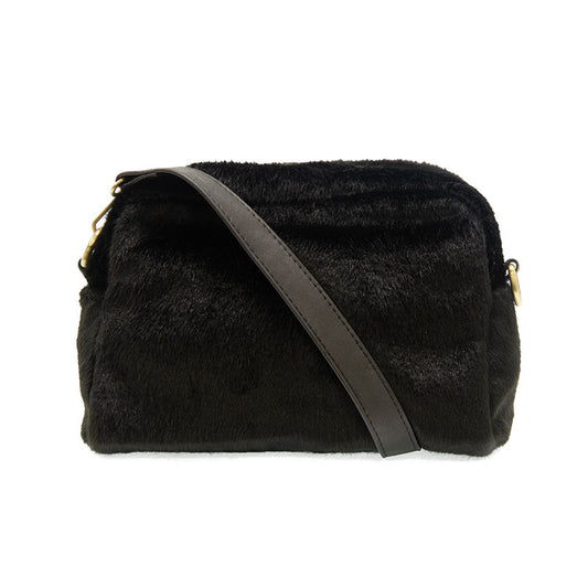 Ginny Faux Fur Crossbody Bag Black