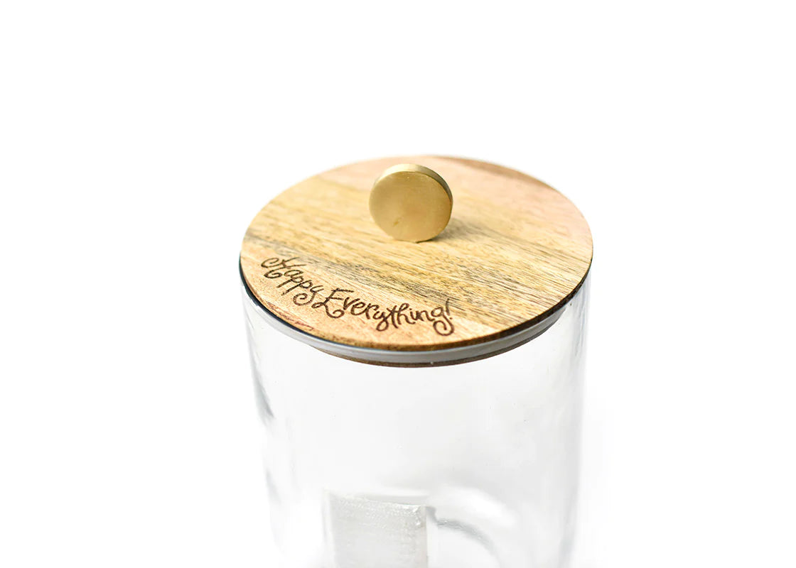 Happy Everything! Mini Wooden Lid Glass Jar