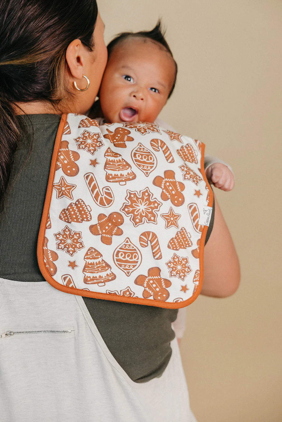 Copper Pearl Gingerbread Burp Cloth Set