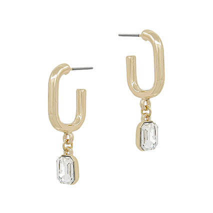 Meghan Browne Pod Gold Clear Earrings