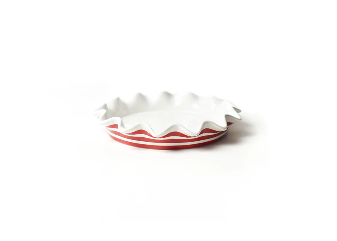 Coton Colors Red Stripe Ruffle 8" Pie Dish