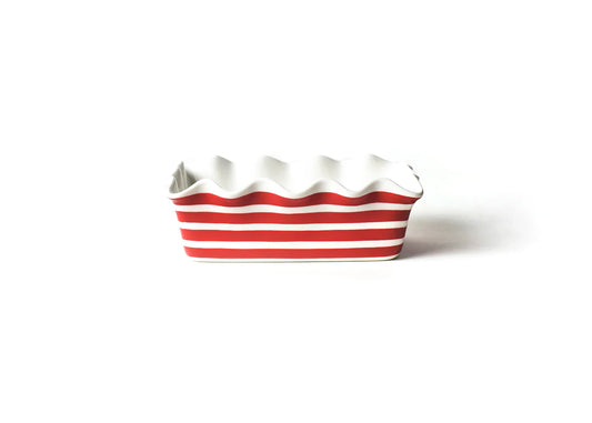 Coton Colors Red Stripe Ruffle Loaf Pan