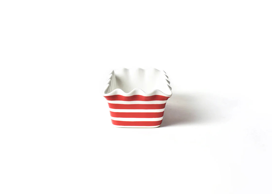 Coton Colors Red Stripe Ruffle Loaf Pan