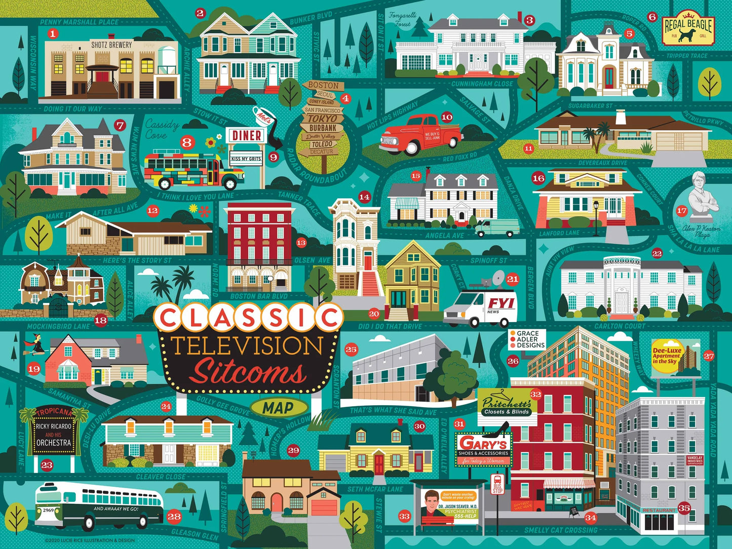 Classic Sitcom Map Puzzle