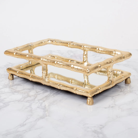 Gold Bamboo Guest Towel Tray