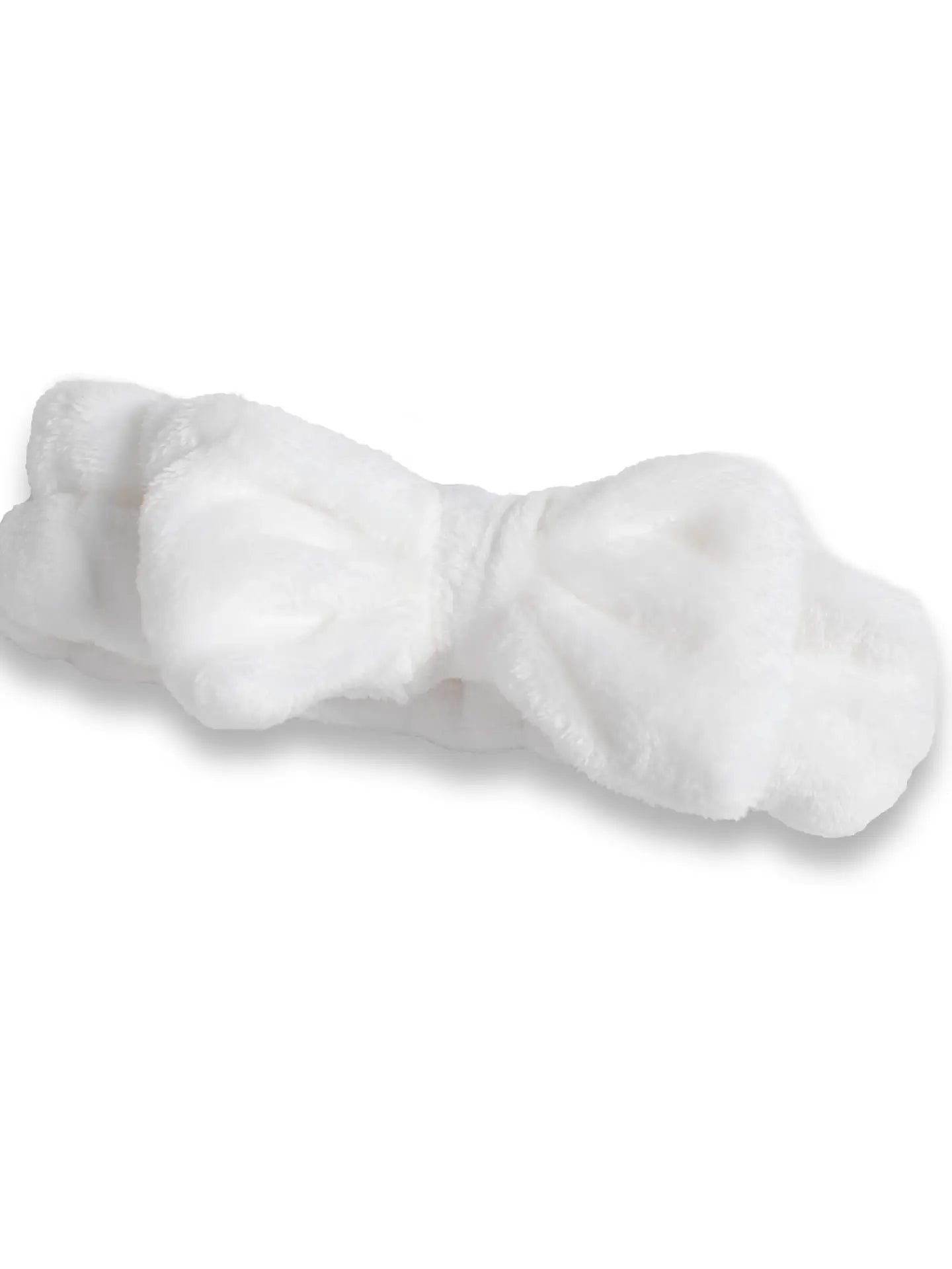 Bella Apparel Plush Bow Spa Headband White