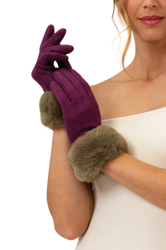 Bettina Gloves in Damson and Olive