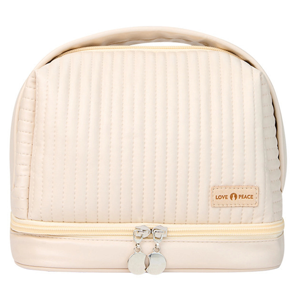 Double Layer Makeup Bag Ivory